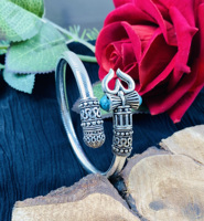 Venta al por mayor directa de fábrica: Brazalete Shiva hecho a mano con engaste de bisel para hombre, chapado en plata 925, modelo KJ0447 de Krittika Jewelers, ideal para fiestas.