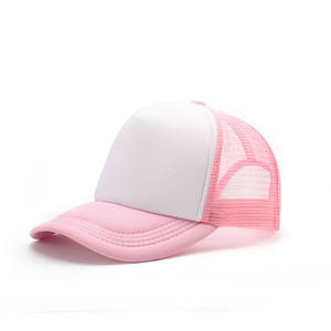 <b>Flat</b> brim trucker <b>hats</b> with mesh back construction custom embroidery printing woven patches and wholesale headwear production - Product Image 2