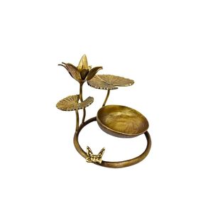 Florero de Latón con Forma de Flor de Loto, Elegante Centro de Mesa Decorativo para el Hogar y la Oficina - Product Image 4