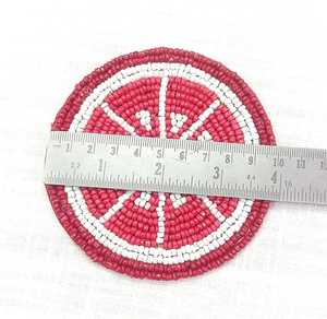 Ensemble de sous-verres en tissu faits à la main, 6 pièces, motif rouge et blanc aux notes d'agrumes, lavables, pour bar et café - Product Image 5