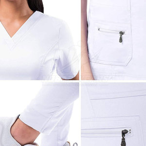 Uniforme d'infirmière élégant pour femmes, tenue médicale légère avec poches pratiques et tissu résistant - Product Image 6