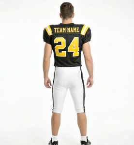 Quick Dry Anti-Bacterial Breathable American Football Uniform Set Black/Yellow Color Combination Premium Quality 100% Polyester - Product Image 4