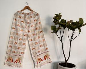 Elegant 100% Cotton <b>Pyjama</b> Pants <b>for</b> Women Casual Rayon Crepe Palazzo Soft Woven Sleepwear Breathable Fashionable <b>Summer</b>/Winter - Product Image 1