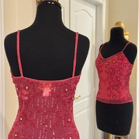 Chaîne de corps certifiée de luxe, faite à la main, avec franges en dentelle perlée de cristal, pampilles de perles à sequins et plaqué argent de haute qualité