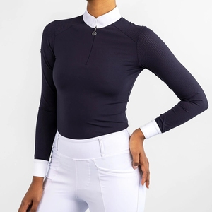 High Quality 4way Stretch Horse Riding Equestrian Shirt Top <b>Base</b> <b>Layer</b> Competition Show Shirt Polo in Soft Feel Technical Fabric - Product Image 6