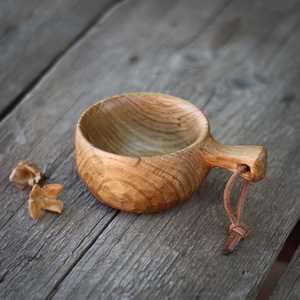 Taza de Café y Leche de Madera de Caucho Ecológica Moderna Personalizada al por Mayor, Taza de Té de Madera Hecha a Mano Redonda con Asa - Product Image 6