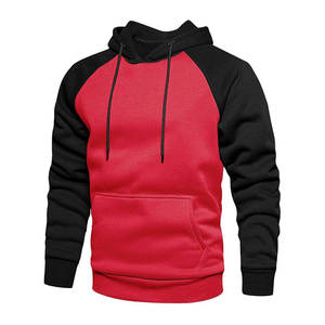 <b>Men's</b> Red <b>Black</b> Hoodie <b>Sweatshirt</b> with Pocket Casual French Terry Regular Fit Winter Wear 100% Cotton Breathable - Product Image 1