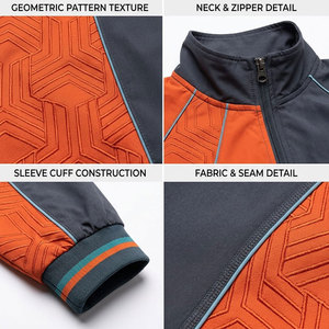 Conjunto de 2 Piezas, Chaqueta con Cremallera y Pantalones, 100% Nailon, Cortavientos, Estilo Deportivo, Hombros Caídos, Impermeable, Transpirable, Invierno, Estilo Urbano - Product Image 6