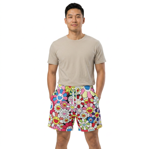 <b>Men's</b> Corduroy Print Drawstring <b>Shorts</b> Breathable Lightweight Vintage Casual Knee Length <b>Checkered</b> Pattern Mid Waist Design - Product Image 3