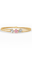 Bracelet double rang en or rose 10 carats avec diamants de laboratoire, coupe poire et émeraude, certifié IGI, bijou de luxe, cadeau pour femme