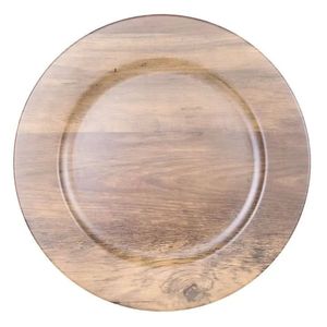 Assiettes de présentation rondes en bois d'acacia naturel personnalisées en gros, sous-assiettes en bois, planches de service pour la décoration de table de mariage et d'événements - Product Image 3