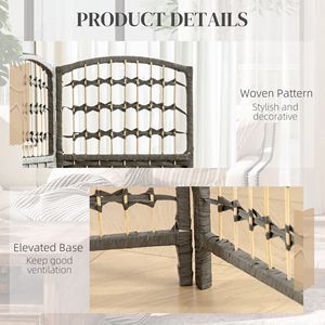 8-Panel Portable Privacy <b>Screen</b> Translucent Wave Fiber Room Divider Dark Gray <b>Folding</b> Room Partition for Home Office Traditional - Product Image 6