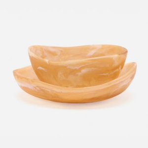 Plateau de service décoratif en résine époxy fait main en forme de fleur de lotus, finition marbre orange moderne, pour centre de table maison et hôtel - Product Image 3