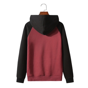 Sudadera con Capucha de Felpa de Algodón Pesado con Mangas Raglán, Diseño Bicolor y Bloques de Color en Contraste, Estilo Urbano, con Bolsillo - Product Image 4