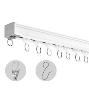 Set di Binari per Tende in Lega da Soffitto, Sistema Scorrevole da 5,4 Metri, per Divisori di Stanze e Pareti - Product Image 1