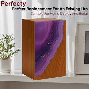 Handmade Geode Resin Rosewood <b>Memorial</b> Urn <b>Box</b> for human ashes medium size 9x5.5 inches urn <b>box</b> - Product Image 6