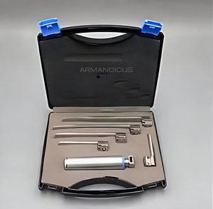 Kit de laryngoscope LED à 5 lames Miller en acier inoxydable, lames droites pour l'intubation en urgence, la gestion des voies respiratoires en anesthésie et pour les professionnels de secours (EMT) - Product Image 4