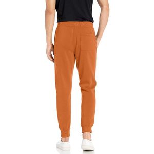Men's Orange Sweatpants <b>Elastic</b> <b>Waist</b> Drawstring Side Pockets Casual Knitted Pants Autumn Breathable Midweight Fit - Product Image 2