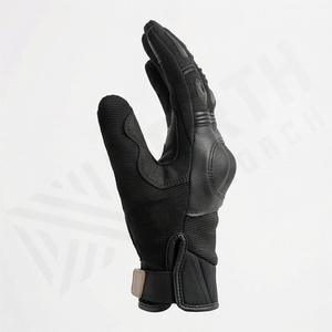 Gants de moto sportifs en cuir noir, longueur poignet, respirants, non doublés, pour le cyclisme, utilisables en toutes saisons - Product Image 3