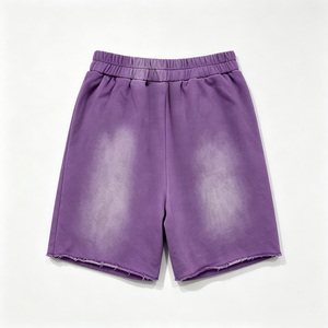 Acid Washed for Canvas 100% Cotton Breathable Quick Dry Street Style Zipper Fly Raw Frayed Edge <b>Sweat</b> <b>Shorts</b> <b>Men</b> Women Retro - Product Image 6