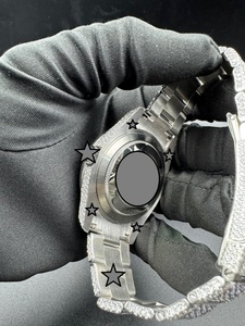 Montre mécanique unisexe en acier inoxydable 41 mm avec diamant Moissanite VVS1, mouvement automatique japonais, verre analogique, bracelet 22 mm, style Hip Hop - Product Image 5