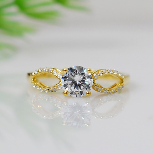 Natural Round Shape <b>Ring</b> <b>Set</b> with Moissanite Accents 925 <b>Sterling</b> <b>Silver</b> Wedding Engagement <b>Ring</b> <b>Set</b> for Women - Product Image 6