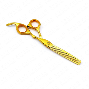 กรรไกรซอยผมระดับพรีเมียม รุ่นโกลด์ บาร์เบอร์ แบบมีที่รองนิ้วถอดออกได้ - Product Image 4