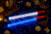 Palos de Dandiya Acrílicos con Luces LED de Diseño, Encendido/Apagado Automático, 7 Colores, Tubo de Burbujas Transparente, Iluminación Brillante Intermitente, Estructura Duradera