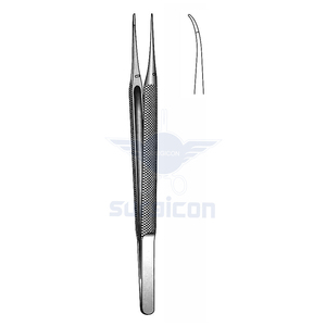 Pinzas de Sutura Microquirúrgicas Curvas de 12 cm / 4-3/4 Pulgadas con Punta Fina de 0.3 mm, Instrumento Microquirúrgico de Acero Inoxidable para Trabajos de Precisión - Product Image 1