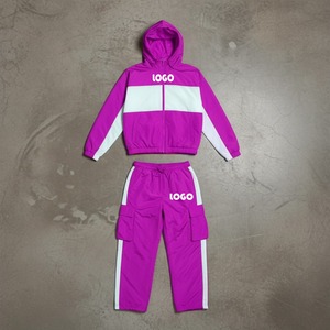 Conjunto de chándal de 2 piezas de forro polar grueso transpirable de talla grande para mujer con media cremallera, sudadera con capucha extragrande y pantalones jogger - Product Image 5