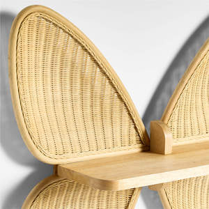 Butterfly Rattan Wall <b>Shelf</b> Nature Inspired Display <b>Shelf</b> Handcrafted Storage <b>Shelf</b> Elegant Wall <b>Organizer</b> <b>Shelf</b> For Interiors - Product Image 2