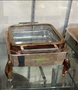 Stainless Steel Tabletop Chafing Dish Round <b>Buffet</b> <b>Server</b> with Viewing Lid for Party Catering - Indian Home Crafts - Product Image 3