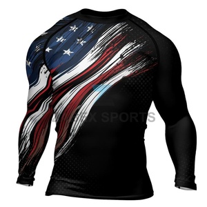 เสื้อรัดกล้ามเนื้อสำหรับผู้ชาย MMA ปี 2026 ZABEX SPORTS แบบพิมพ์ลายดิจิตอลตามสั่ง ป้องกันแบคทีเรีย แขนยาว ผลิตจากผ้าสแปนเด็กซ์/โพลีเอสเตอร์ ยืดหยุ่นได้ เหมาะสำหรับออกกำลังกายที่ยิม - Product Image 1