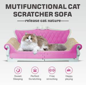 Griffoir pour chat en forme de canapé, griffoir pour chat en forme de canapé-lit, griffoir pour chat extra large de 27,5 pouces pour chats de grande taille, multi-chats avec herbe à chat - Product Image 3