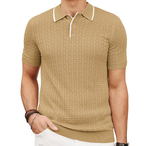 Camisetas Polo de Manga Corta para Hombre, Tejidas con Estampado 2026, Corte Ajustado, Transpirables, Antiarrugas, de Algodón - Product Image 3