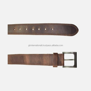 Ceinture décontractée en cuir pour hommes de haute qualité en cuir de vache marron avec boucle à ardillon en cuir supérieur logo et couleur personnalisés - Product Image 6
