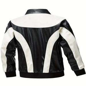 Chaqueta de Cuero de Invierno de Alta Calidad, Chaqueta de Cuero Lavada a Prueba de Viento con Cremallera, Estilo Urbano para Hombre, Unisex - Product Image 2