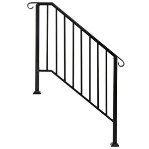 Matte Black Artisasset 3-Level Outdoor Iron Handrail Assisting Device for Stairs & Walkways - Product Image 2