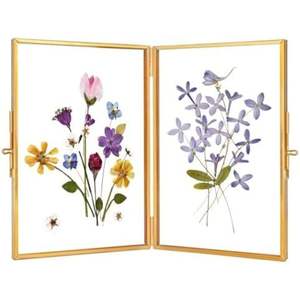 Cadre mural flottant en laiton et verre de style nordique pour portrait, fleurs pressées, ou spécimens transparents – Idéal pour mariage - Product Image 5