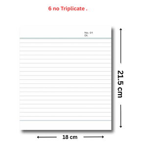 Hawamahal TRIPLICATE <b>BOOK</b> 100 + 100 +100 CARBON Pages | No 6 TRIPLICATE <b>BOOK</b> 100+100 ruled + 100 Plain 300 Pages (White) - Product Image 2