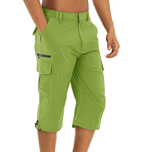 Nuevos pantalones cortos cargo de moda para hombre con cierre de botón y cinturón, bolsillo largo con cremallera en el muslo, antiarrugas, con logotipo personalizado - Product Image 3