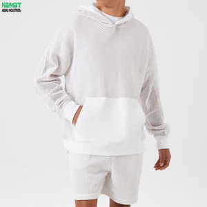 Custom Summer Y2K Air Mesh Zipper Hoodie 3D Breathable Casual Sport Streetwear Jacket Lightweight <b>Fishnet</b> 100% Cotton High - Product Image 2