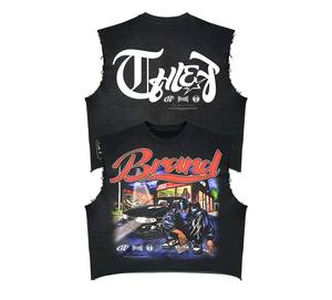 T-shirts tendance 2026 personnalisés avec impression DTG, effet délavé, 100 % coton, coupe oversize, chemises courtes pour hommes, chemises à manches longues double couche - Product Image 5