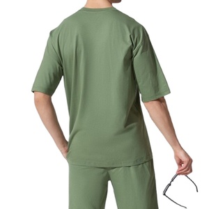 ชุดเสื้อผ้าสองชิ้นแบบลำลองสำหรับผู้ชายเสื้อยืดผ้าฝ้ายทรงโอเวอร์ไซส์และกางเกงขาสั้นชุดเสื้อผ้าร่วมชุดลำลองสำหรับฤดูร้อน2026 - Product Image 3