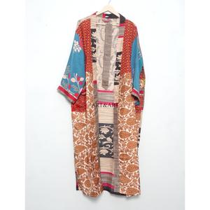 Robe Kimono en Soie Faite Main, Veste Indienne, Longue Robe de Chambre, Tenue de Festival, Vêtement de Nuit, Robe de Mariage, Tenue de Détente - Product Image 5