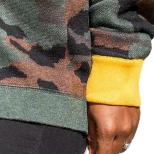 Cárdigan de Camuflaje Sigma Gamma Rho para Mujer, Suéter con Botones, Chenilla, Letras Griegas, Rayas Azules y Doradas en las Mangas, Estilo Casual - Product Image 5