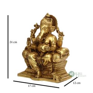 Estatua Grande de Latón del Señor |   Dios hindú de la suerte, decoración para el templo del hogar - Product Image 1