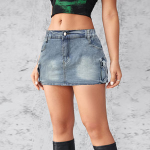 Dernier style, jupe en jean sur mesure, services OEM, jupe en jean à bas prix, jupe en jean pour femmes - Product Image 5