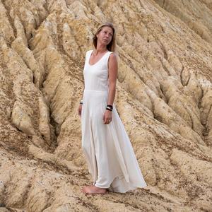 Vestido Maxi de Algodón Natural, Estilo Bohemio, Espalda Descubierta, Ligero y Fluido, para Bodas, Playa, Festivales, para Mujer - Product Image 3