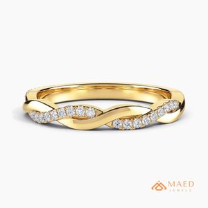 แหวนหมั้นเพชรโมอิสซาไนต์ทรงบิดเคลือบทอง 18K สำหรับผู้หญิง - แหวนแต่งงานและวันครบรอบสุดหรู - Product Image 1